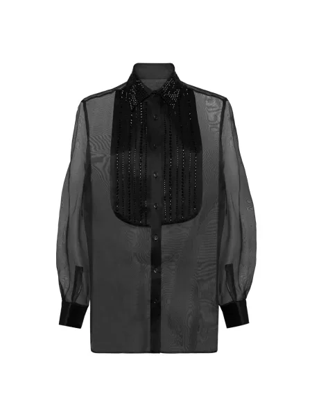Koszula Philipp Plein z organzy czarna