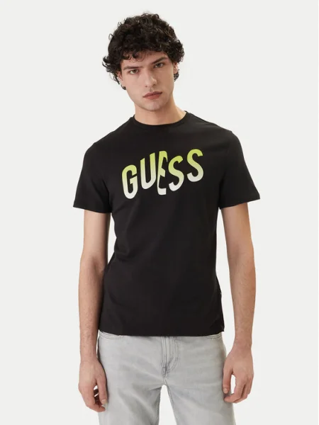 Guess Póló Slim Fit fekete