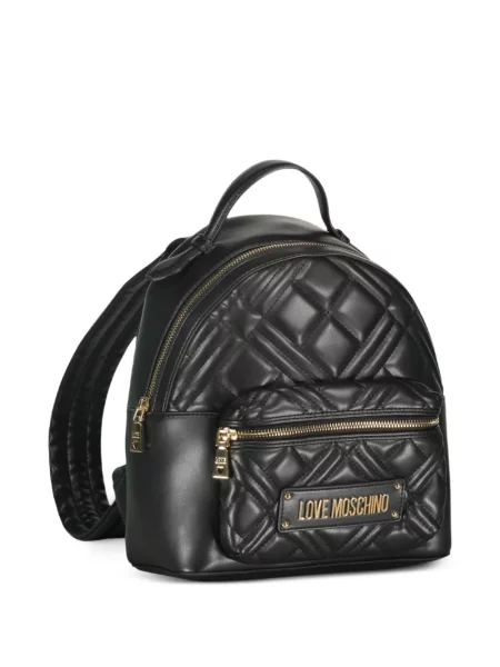Rucsac Love Moschino matlasat cu autograf negru
