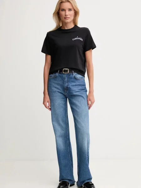 Kratka majica Calvin Klein Jeans črna