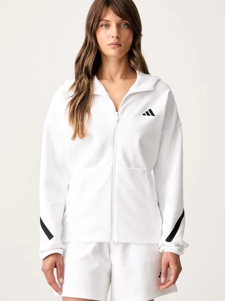 Adidas hanorac cu și glugă pentru femei Z.N.E alb
