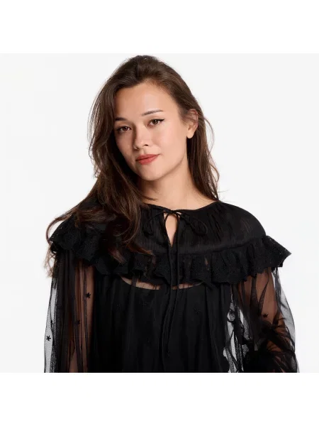 Топ Allsaints с дантела черно