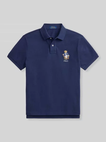 Koszulka polo o kroju regular fit z wyhaftowanym nadrukiem polo bear Polo Ralph Lauren niebieska