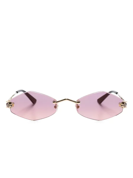 Ochelari de soare Cartier Eyewear cu imprimeu geometric roz