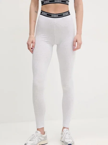 Guess legginsy ALINE z nadrukiem szary