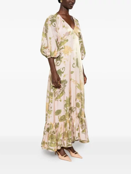 Rochie La Doublej cu model floral cu imagine roz