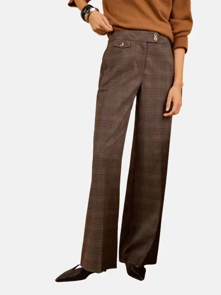 Love & roses Pantaloni ciocolatiu negru