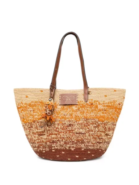 Geantă shopper Anya Hindmarch cu funde portocaliu