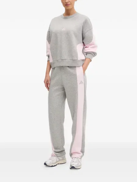Trening Adidas alergare cu glugă cu broderie gri
