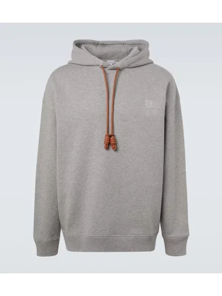 Суичър с качулка Loewe от джърси сиво