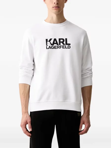 Pulover Karl Lagerfeld cu imagine alb