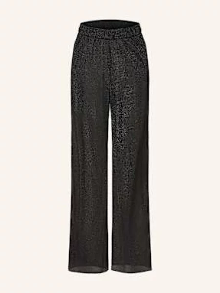 Oséree Spodnie Marlena Lumiere Z Błyszczącą Przędzą schwarz czarne