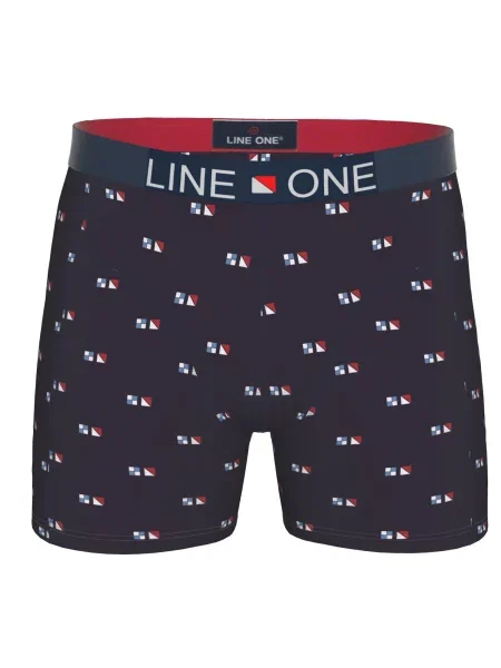 Line One Boxerky Line One Herren Boxershort "Digital" bedruckt námořnická modř / červená bílá