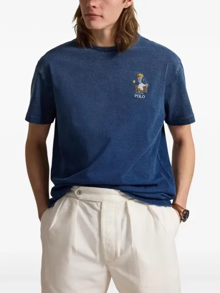 Șosete Polo Ralph Lauren cu model herringbone cu broderie plasă albastru