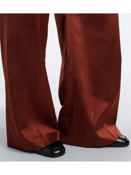 Pantaloni Dries Van Noten din satin maro