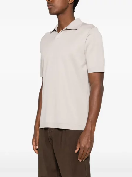 Gulerat tricou polo Herno gri
