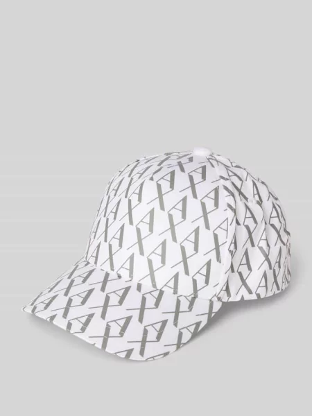 Czapka z daszkiem ze wzorem z logo Armani Exchange biała