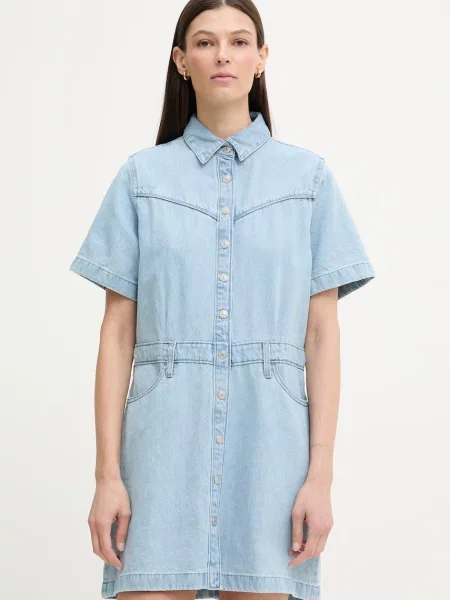 Sukienka jeansowa o kroju regular fit z czystej bawełny Levi's niebieska