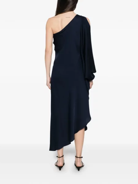 Sukienka Silk95five na jednym ramieniu garniturowa niebieska