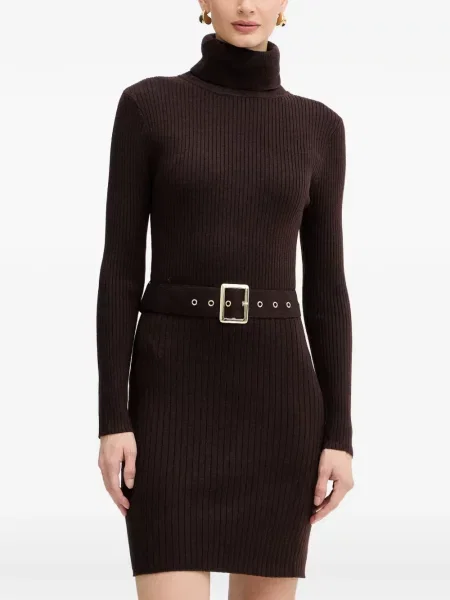 Cu centură rochie mini Morgan maro