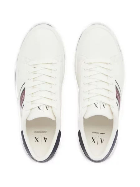 Sneakerși Armani Exchange cu dungi cu imagine alb