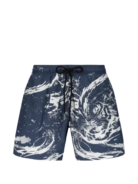 Slip de baie Plein Sport cu imagine cu dungi de tigru cu cordon albastru