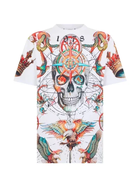 Tricou Philipp Plein scurt alb