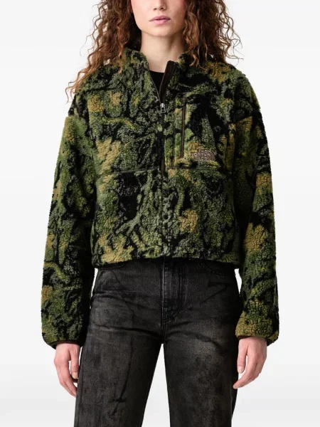 Decupat geacă The North Face din fleece verde