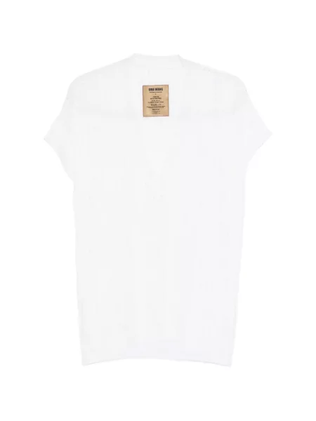 Top Uma Wang tricotate cu decolteu în V alb