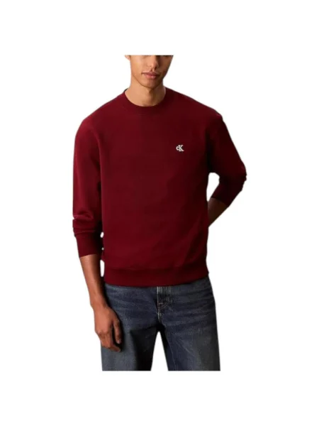 Geacă de blugi Calvin Klein Jeans din material terry roșu