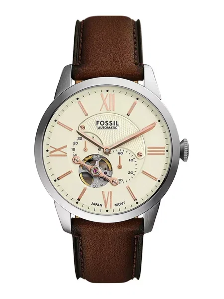 Fossil ceas barbati argintiu maro