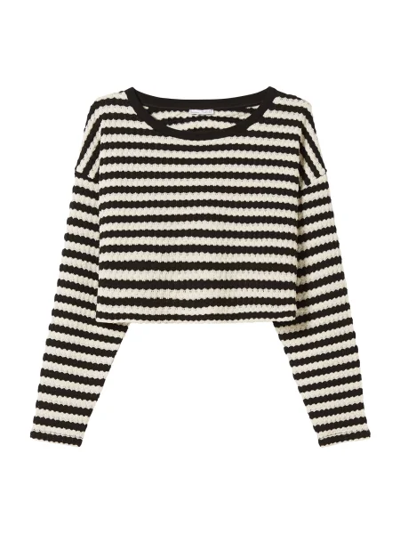 Bershka Pulover črna bela