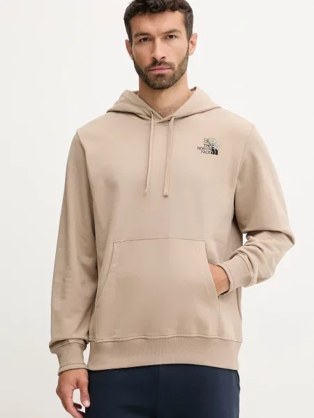 The North Face hanorac de Flowe Dome cu glugă cu imprimeu maro