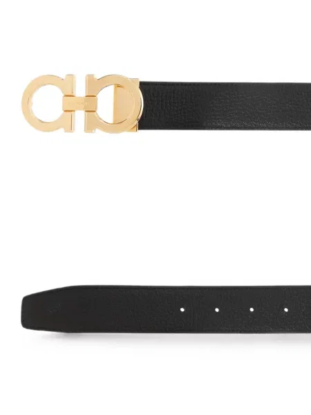 Cu centură reversibil curea Ferragamo din piele negru