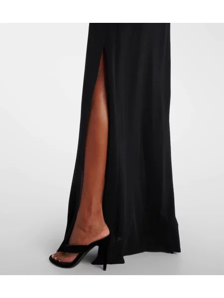 Rochie maxi Alaïa transparente plasă de costum negru