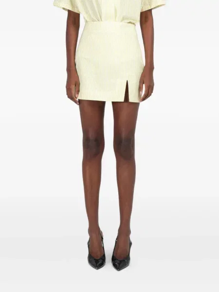 Mała mały spódnica mini Rowen Rose w paski żółta