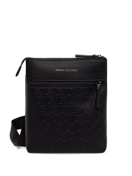 Crossbody torba Armani Exchange s autogramom crna