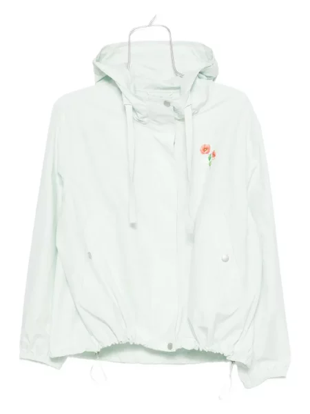 Яке Kenzo на цветя с качулка с принт зелено