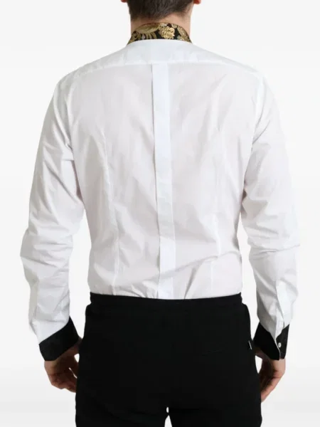 Gulerat cămașă Dolce & Gabbana din jacard alb