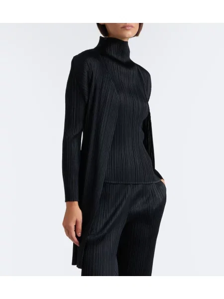 Cardigan Pleats Please Issey Miyake negru