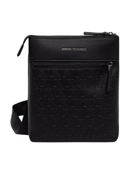 Armani Exchange saszetka z imitacji skóry czarna