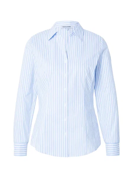 MORE & MORE Bluză albastru deschis alb