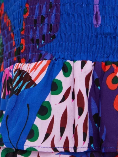 Fusta mini Desigual cu imagine albastru