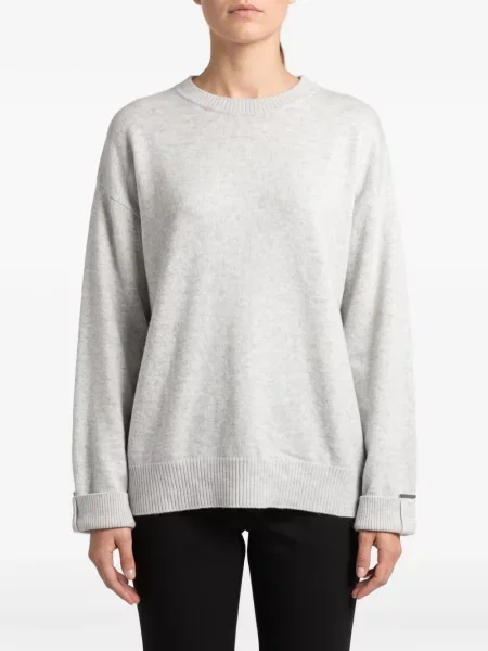 Hanorac crewneck Brunello Cucinelli cu decolteu rotund gri