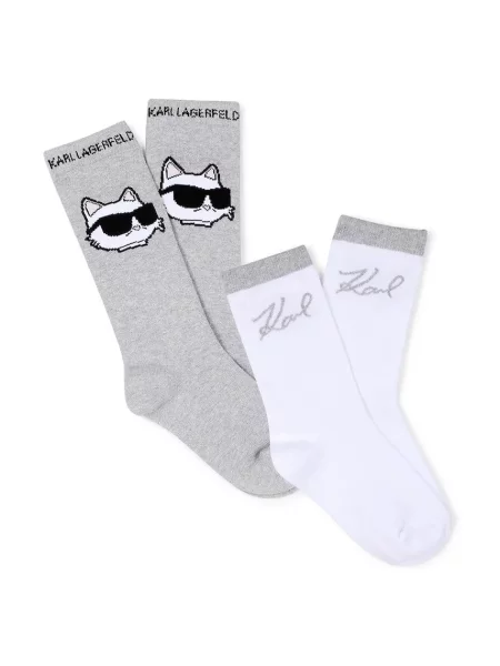 Karl Lagerfeld Detské ponožky sivá