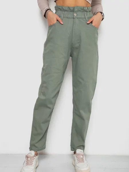 Джинси мом Ager оливковий