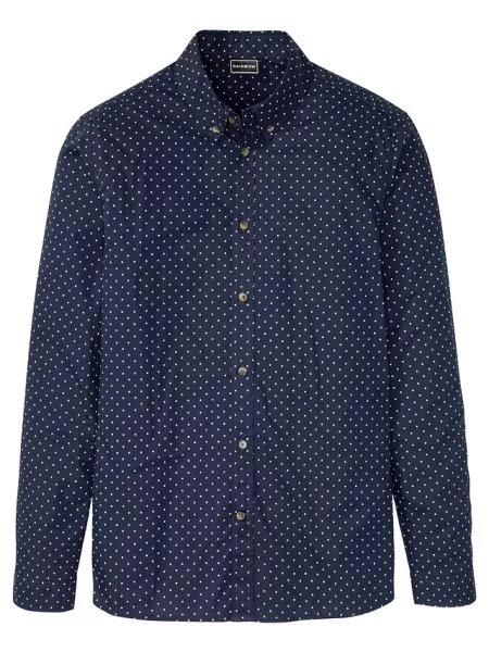 Koszula z długim rękawem z bawełnianej popeliny slim fit niebieska