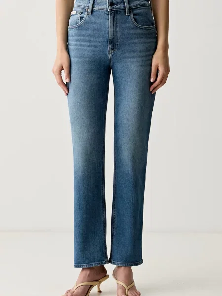 Calvin Klein Jeans blugi straight pentru femei albastru
