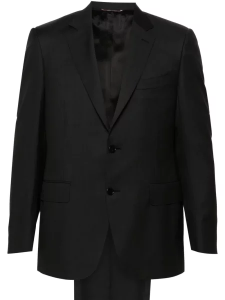 Costum Canali cu model herringbone de costum gri