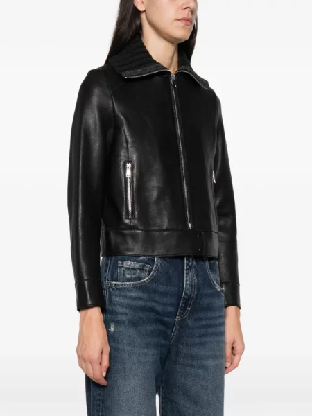Gulerat geanta de piele The Jackie Leathers negru
